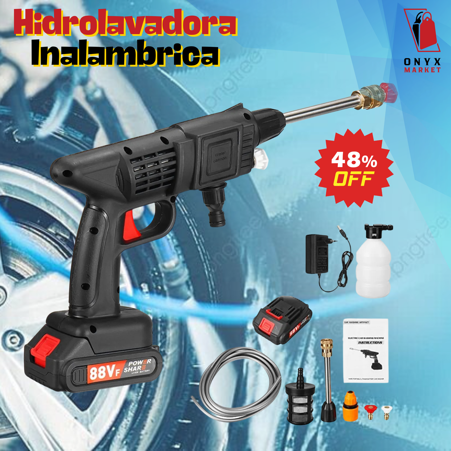 Hidrolavadora Inalambrica Bateria 48v