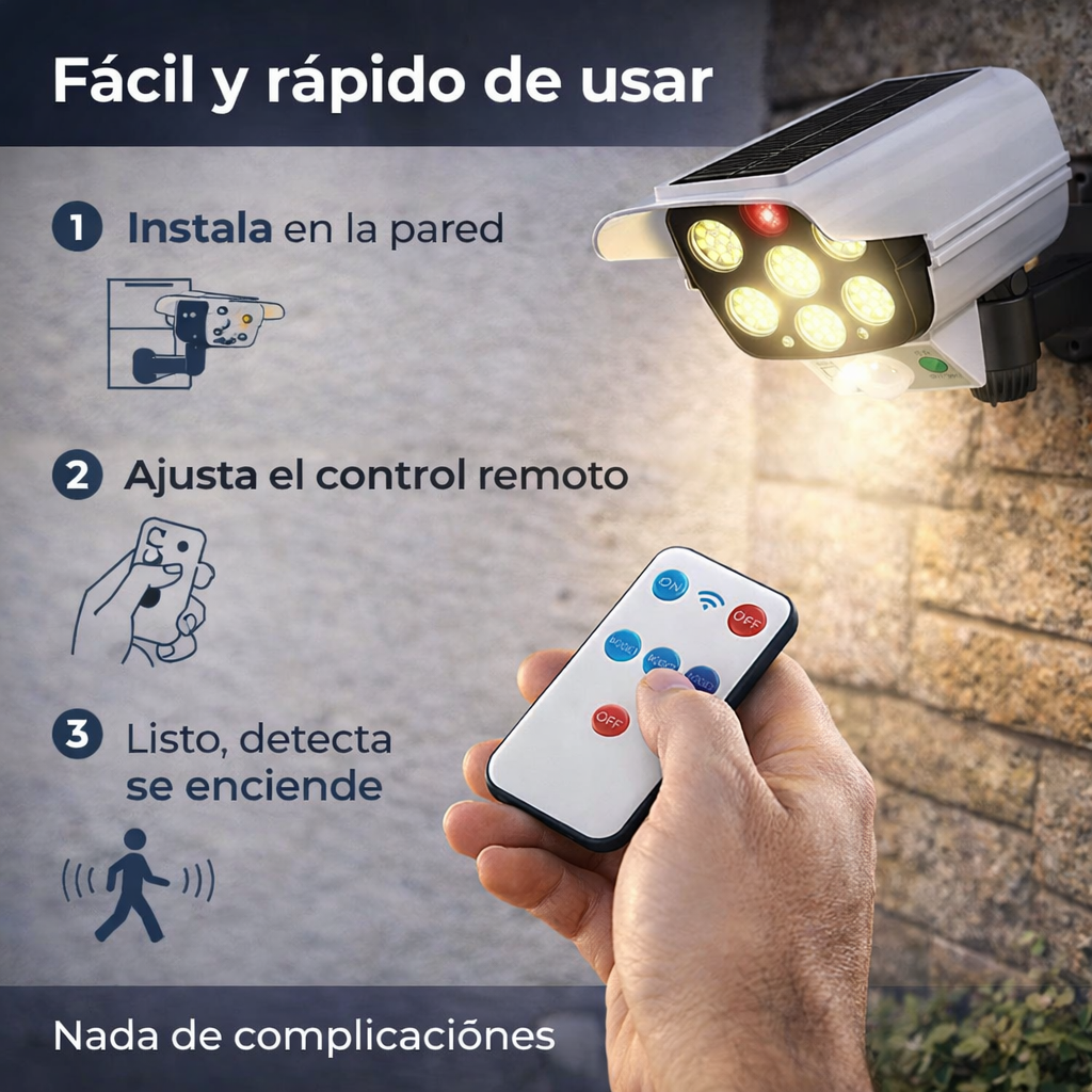 SafeVision Light® | Foco Solar Tipo Camara
