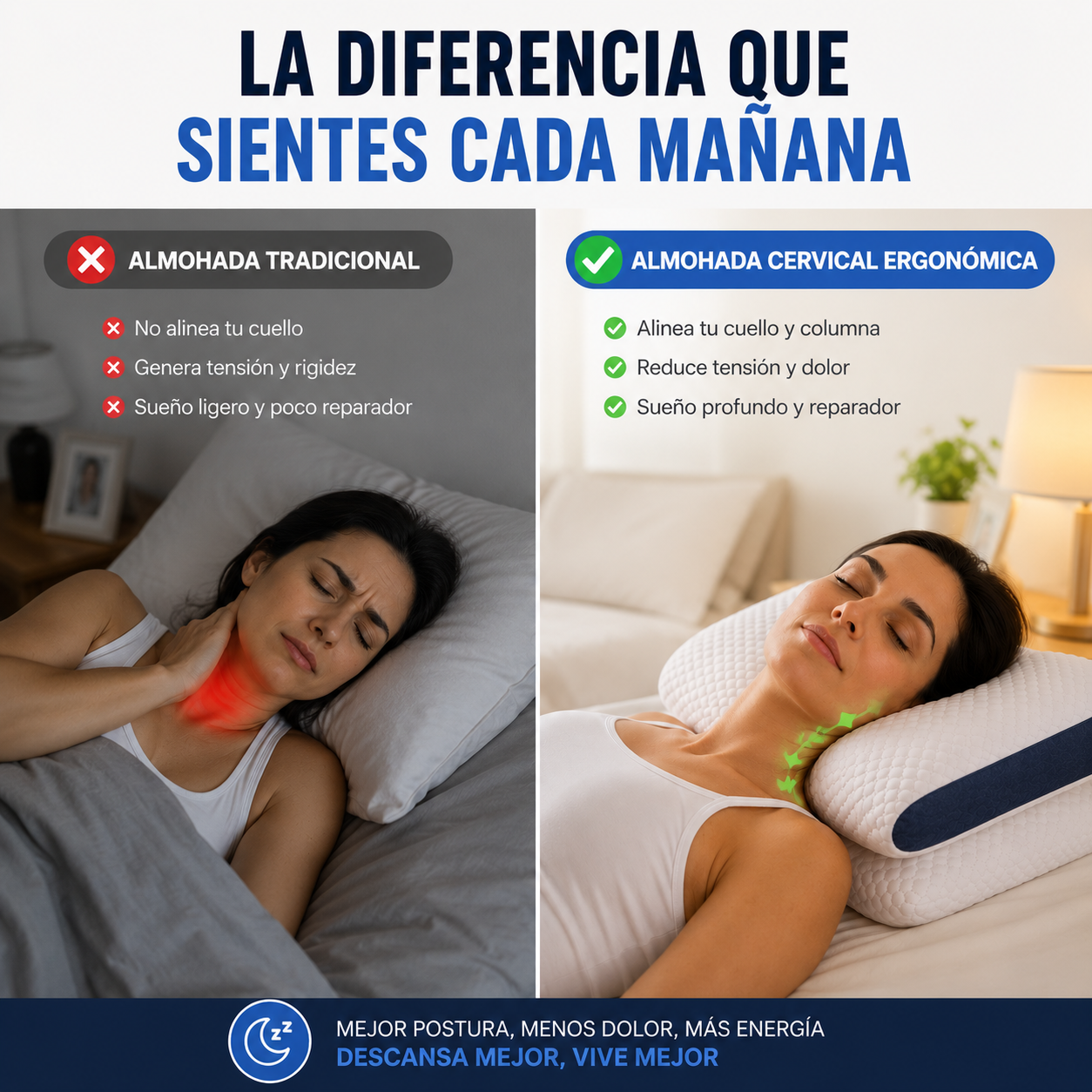 Almohada Cervical Ergonomica 1pcs
